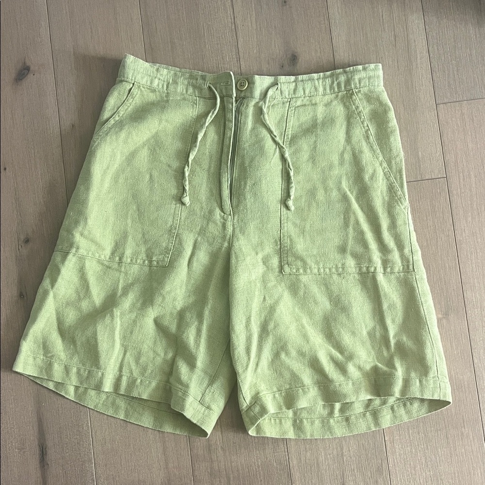 Reflex Light Green Flat Front Shorts